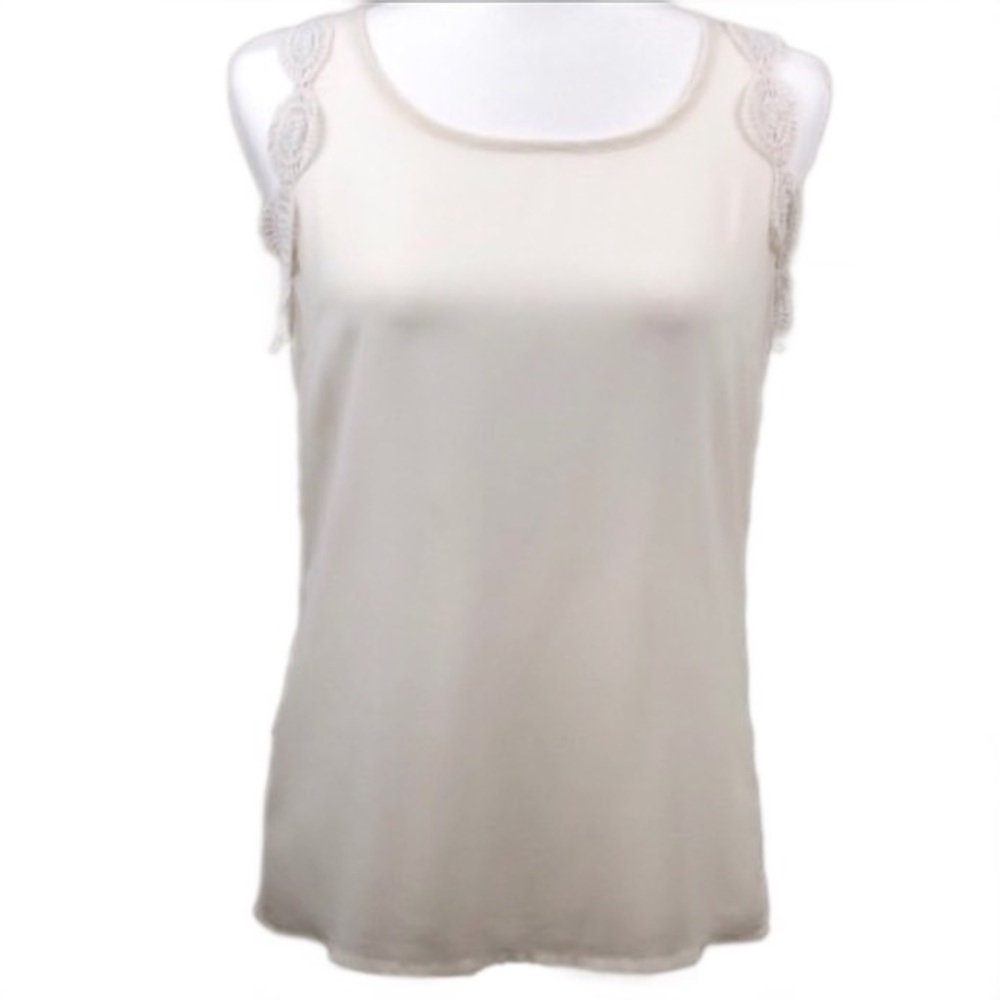 DIZZY LOVE Lightweight Semi Sheer Lace Detail Tank Top size S
